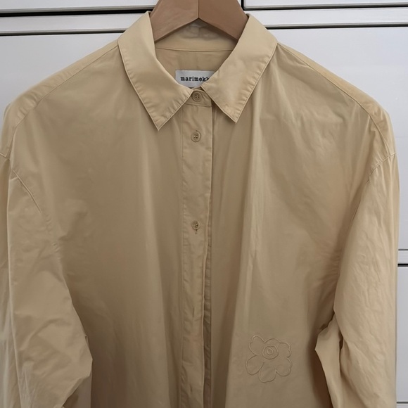 Marimekko Griste Solid Shirt Jacket with Poppy Emblem EU 42 - Picture 7 of 8